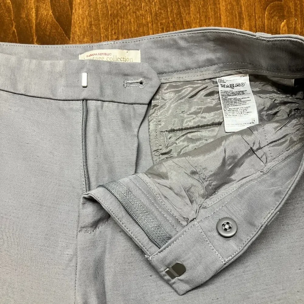 Banana Republic Heritage Collection Pants Gray Wide Leg Cropped Trouser Size 6